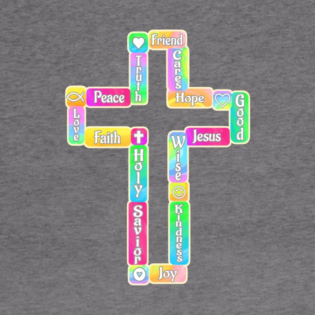 Decorative Cross with Christian Words by AlondraHanley
